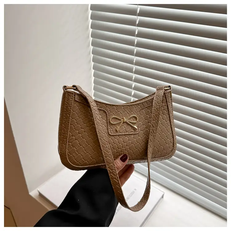 Women's Brown Bowknot Single Shoulder Bag 2025 - Image 5