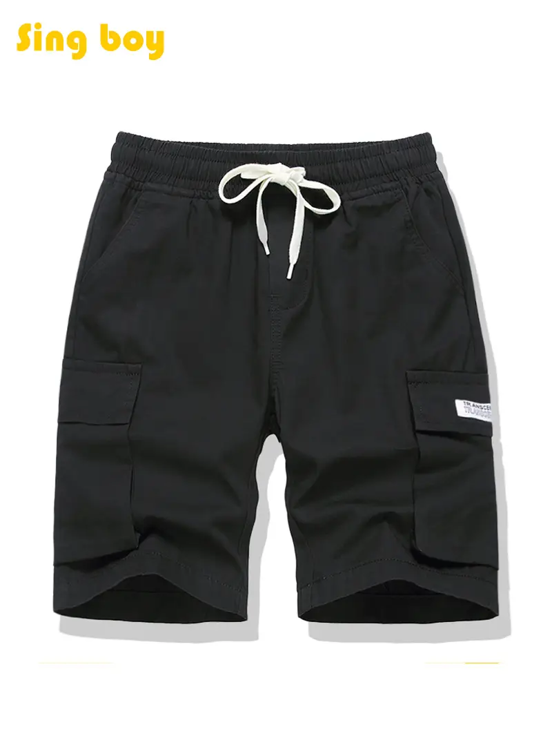 Army Green Boys Mid-Length Cargo Shorts 2025