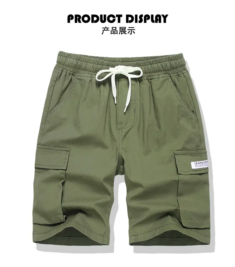 Army Green Boys Mid-Length Cargo Shorts 2025 — feature 6