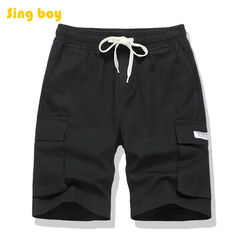 Army Green Boys Mid-Length Cargo Shorts 2025