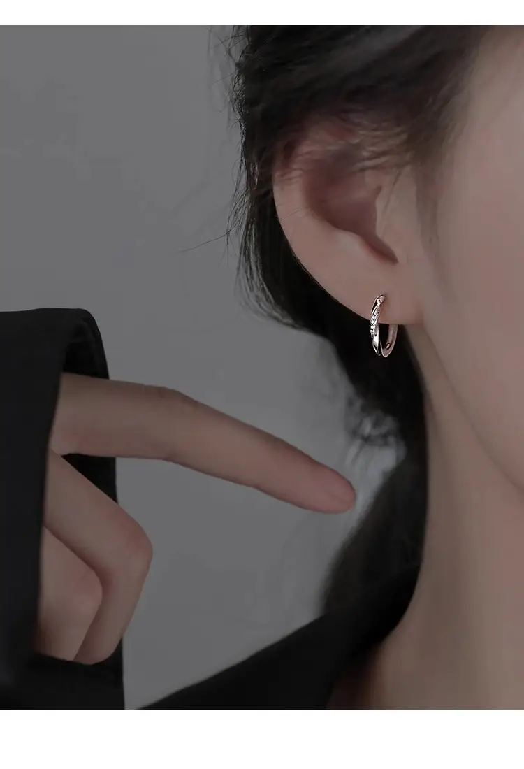 925 Silver Needle Ear Buckle Women's Earrings 2025 New — feature 1
