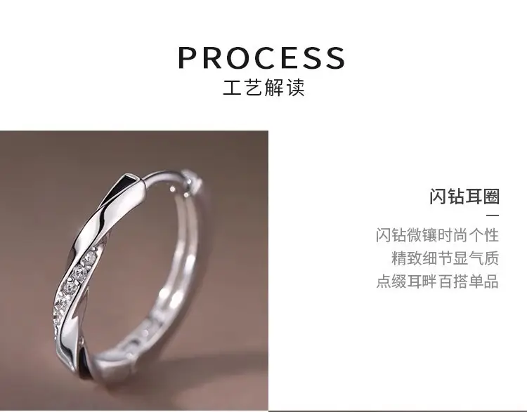 925 Silver Needle Ear Buckle Women's Earrings 2025 New — feature 9