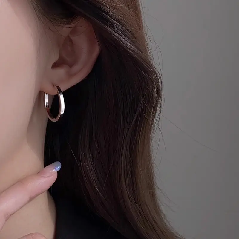 925 Silver Needle Ear Buckle Women's Earrings 2025 New - Image 2