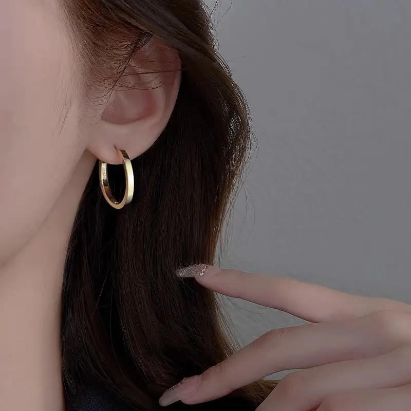 925 Silver Needle Ear Buckle Women's Earrings 2025 New - Image 3