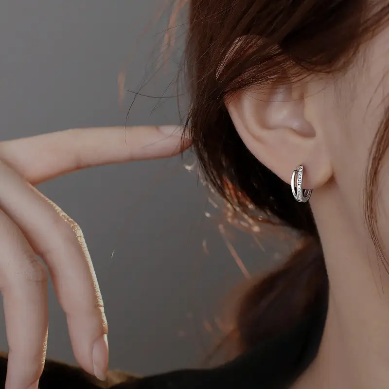 925 Silver Needle Ear Buckle Women's Earrings 2025 New - Image 4