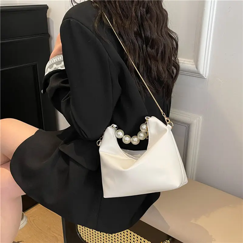 Pink Pearl Handle Shoulder Crossbody Bag for Women - Image 9