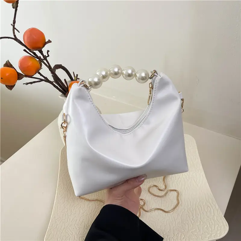 Pink Pearl Handle Shoulder Crossbody Bag for Women - Image 3