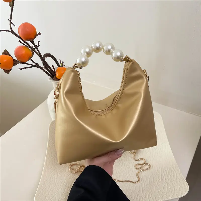 Pink Pearl Handle Shoulder Crossbody Bag for Women - Image 5