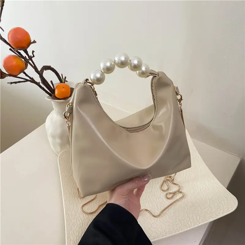 Pink Pearl Handle Shoulder Crossbody Bag for Women - Image 6
