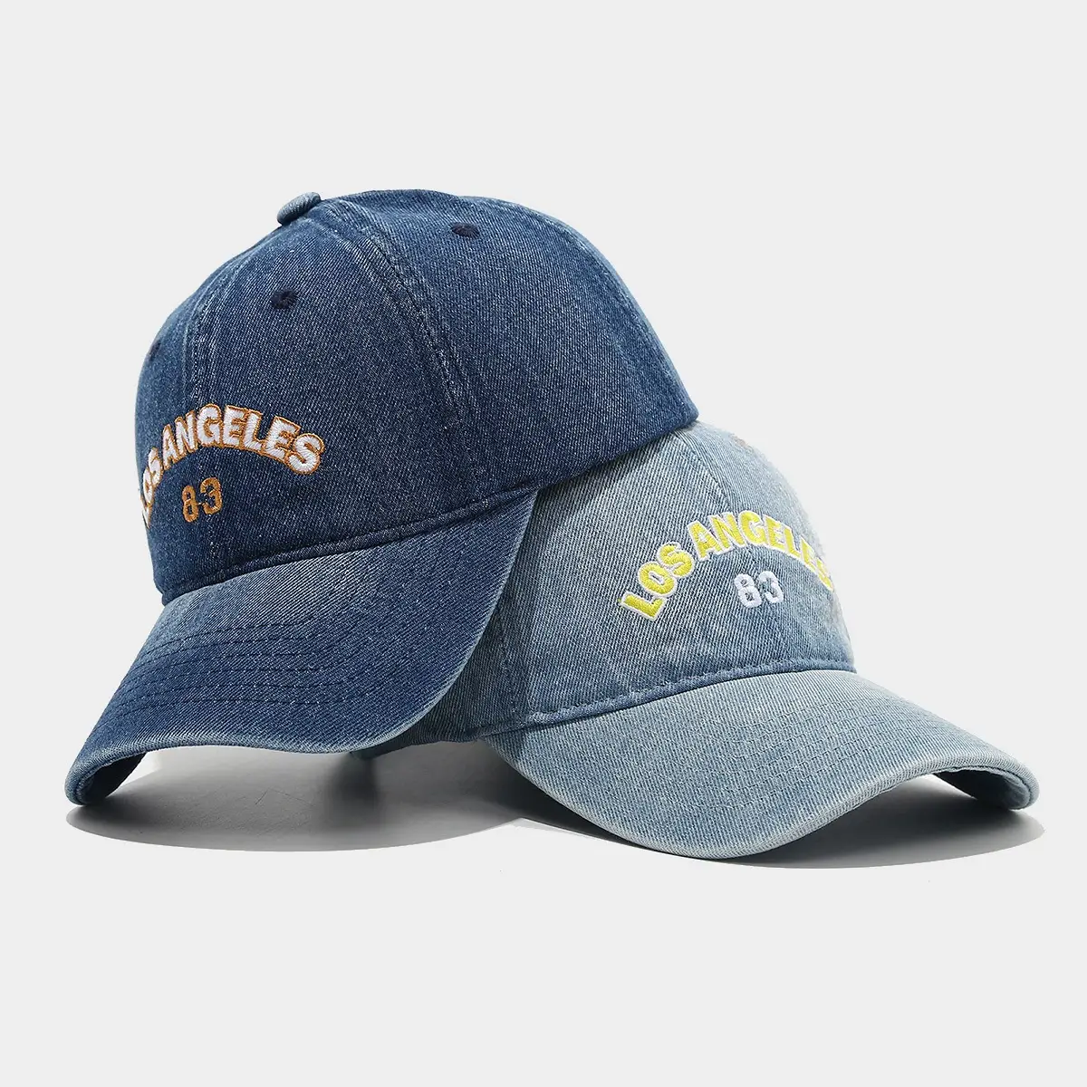 Retro Wash Denim Baseball Cap for Men Blue 83 - Image 4