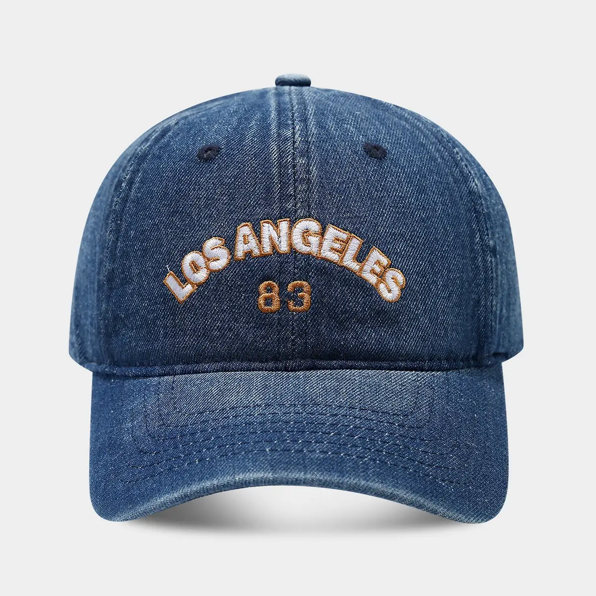 Retro Wash Denim Baseball Cap for Men Blue 83 - Image 2