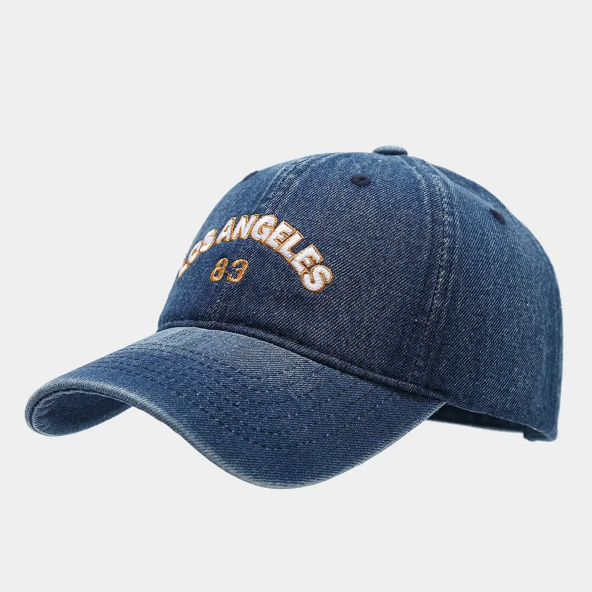 Retro Wash Denim Baseball Cap for Men Blue 83 - Image 7