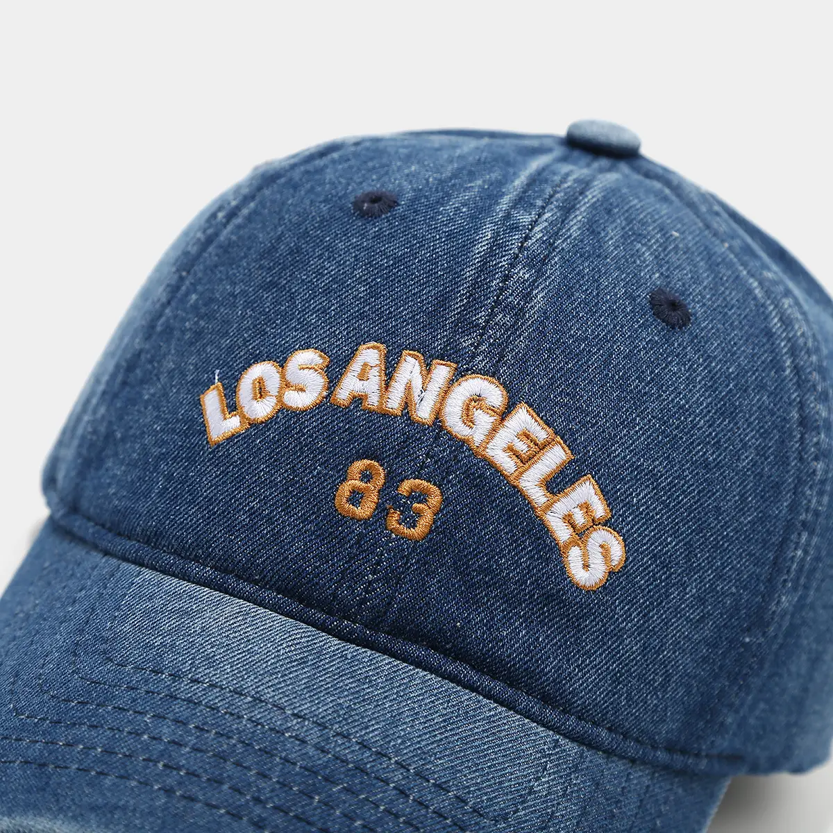 Retro Wash Denim Baseball Cap for Men Blue 83 — feature 8
