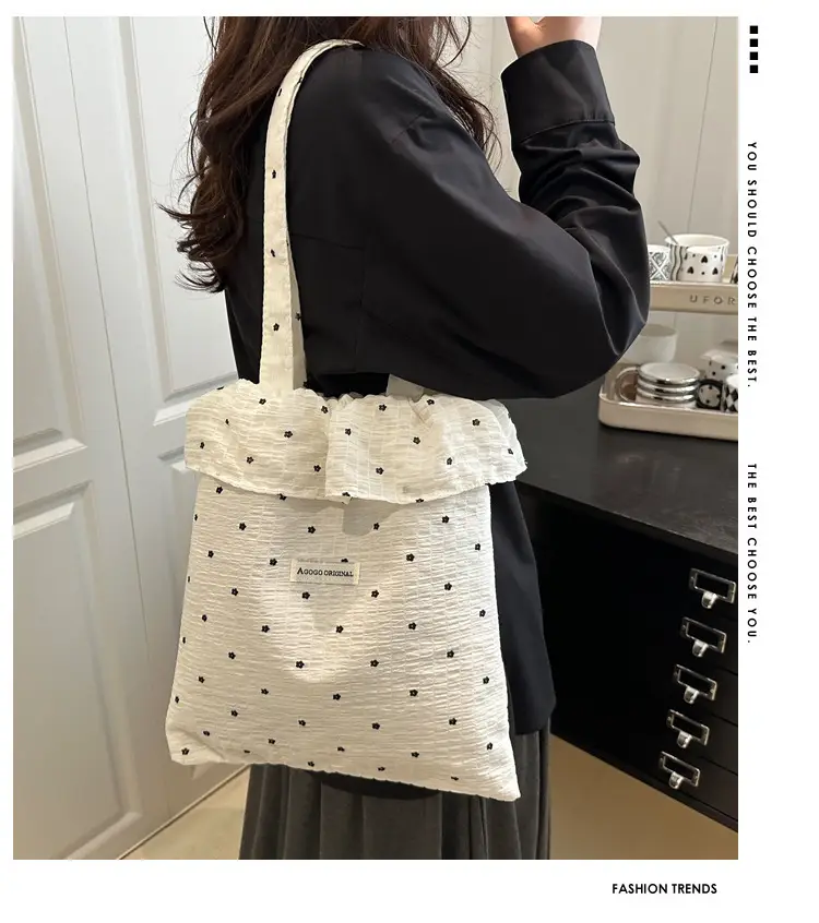 Red Ruffled Spring New Women's Commuter Bag — feature 1