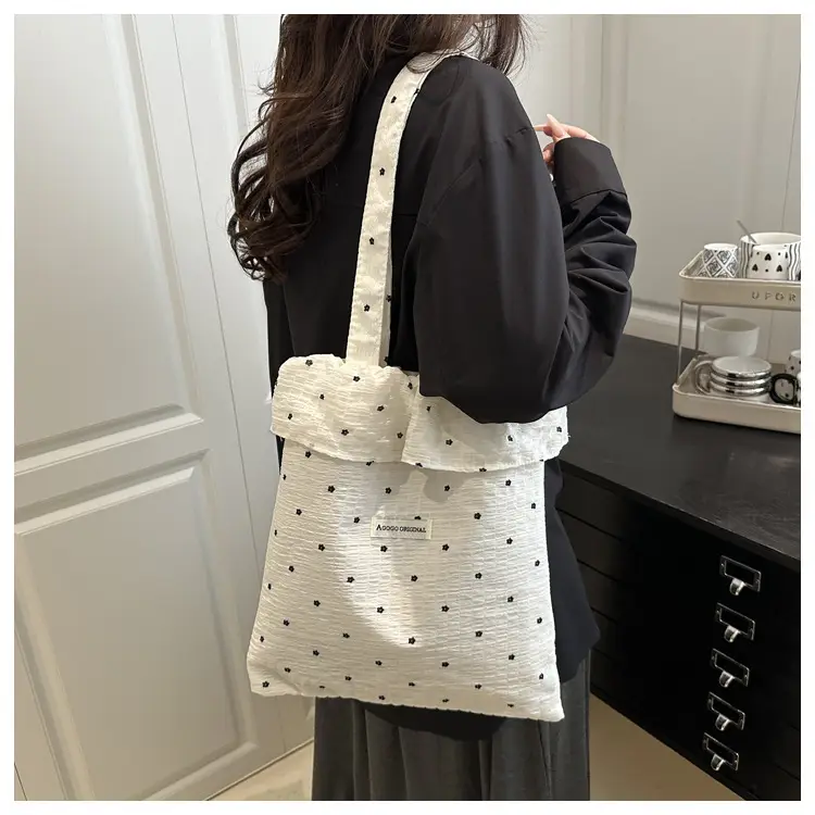 Red Ruffled Spring New Women's Commuter Bag — feature 8