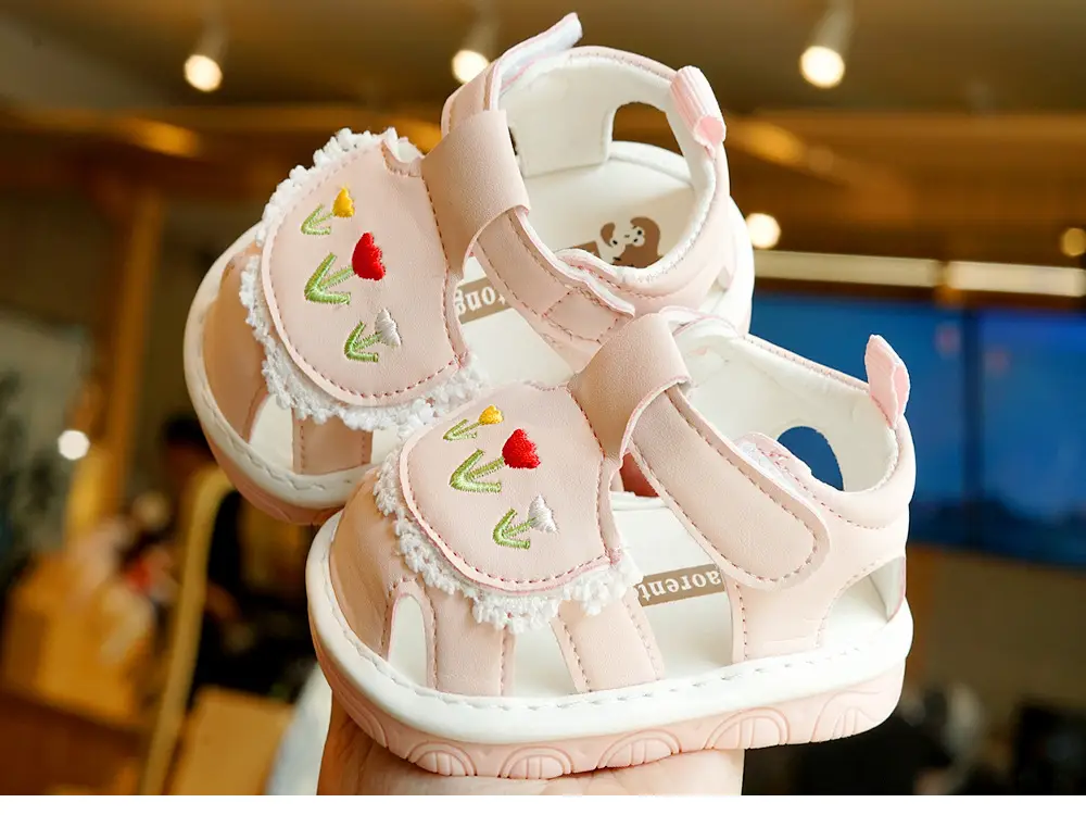Pink Heart Toddler Sandals 1-2 Years Non-Slip Sole — feature 8