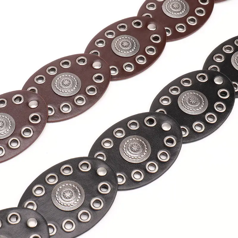Hot Girl Retro Belt with Oval Splicing & Alloy Buckle - Image 5