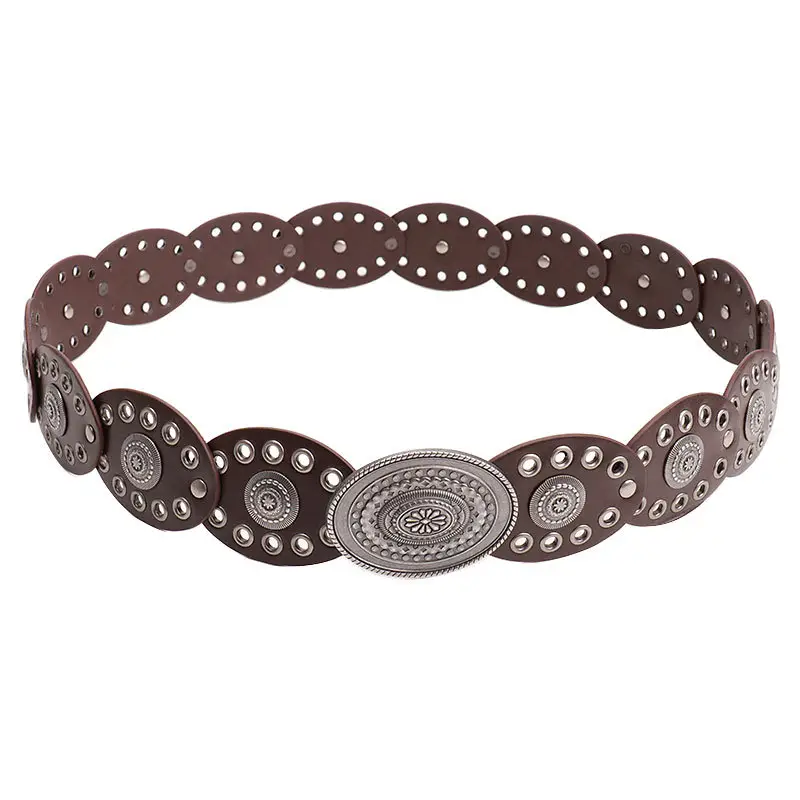 Hot Girl Retro Belt with Oval Splicing & Alloy Buckle - Image 7