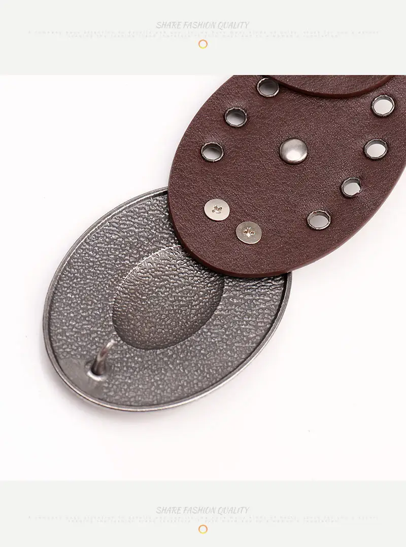 Hot Girl Retro Belt with Oval Splicing & Alloy Buckle — feature 20