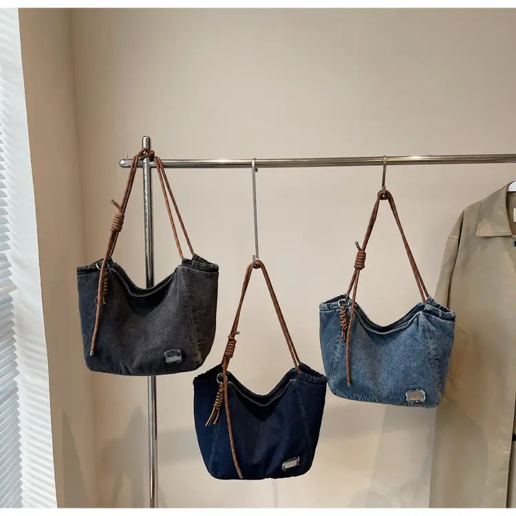 Women Denim Casual Shoulder Bag Large Capacity Lightweight — feature 14