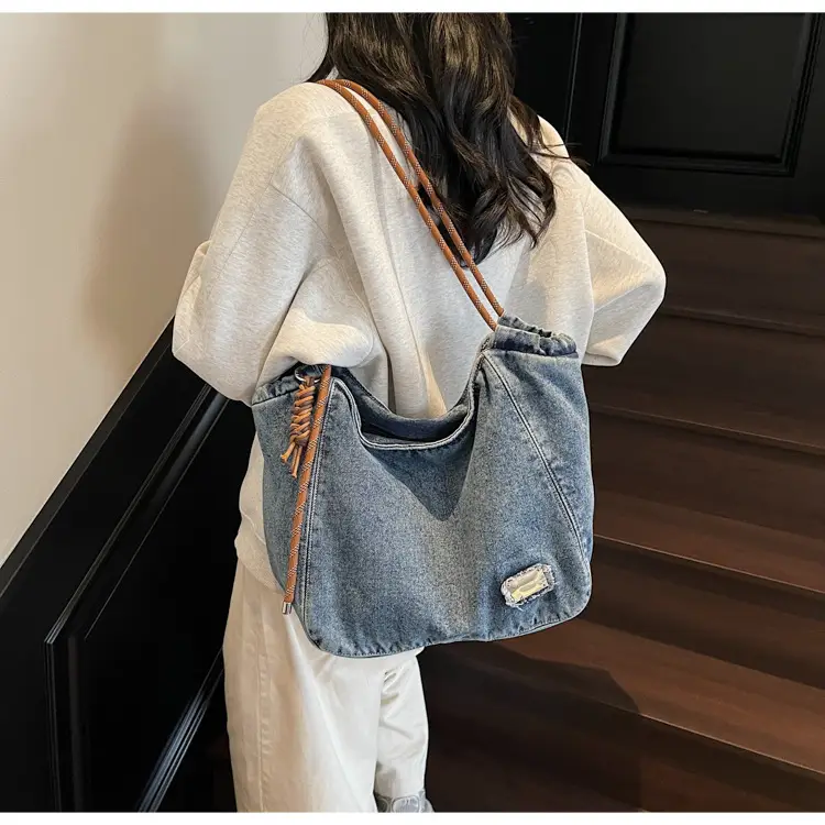 Women Denim Casual Shoulder Bag Large Capacity Lightweight — feature 21