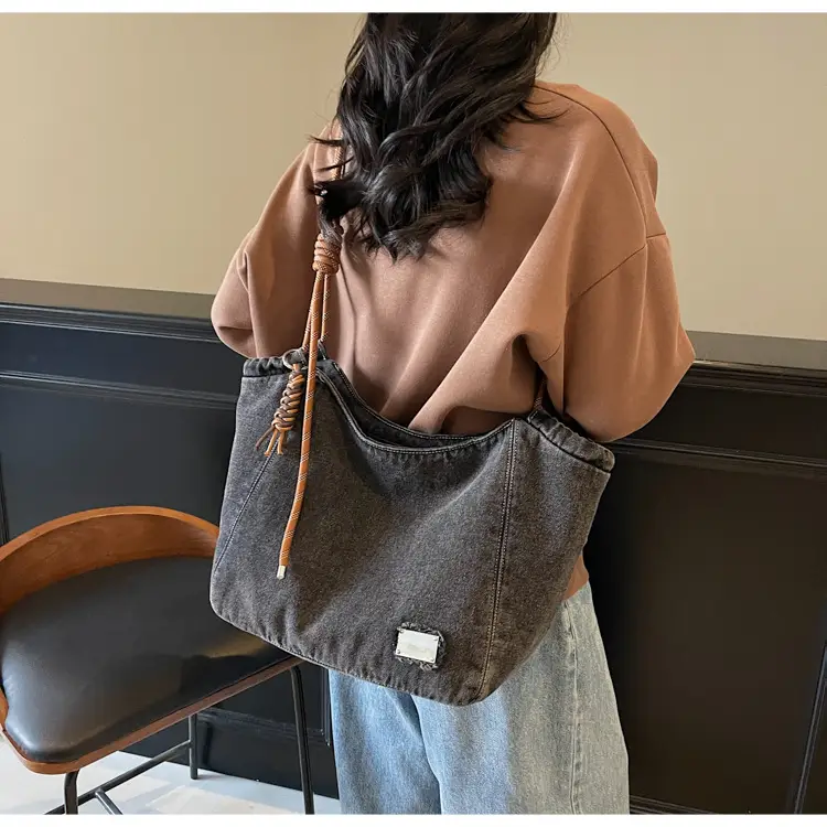 Women Denim Casual Shoulder Bag Large Capacity Lightweight — feature 23