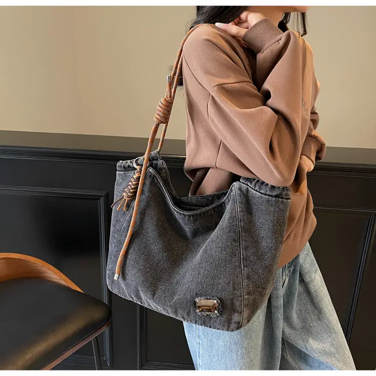 Women Denim Casual Shoulder Bag Large Capacity Lightweight — feature 24