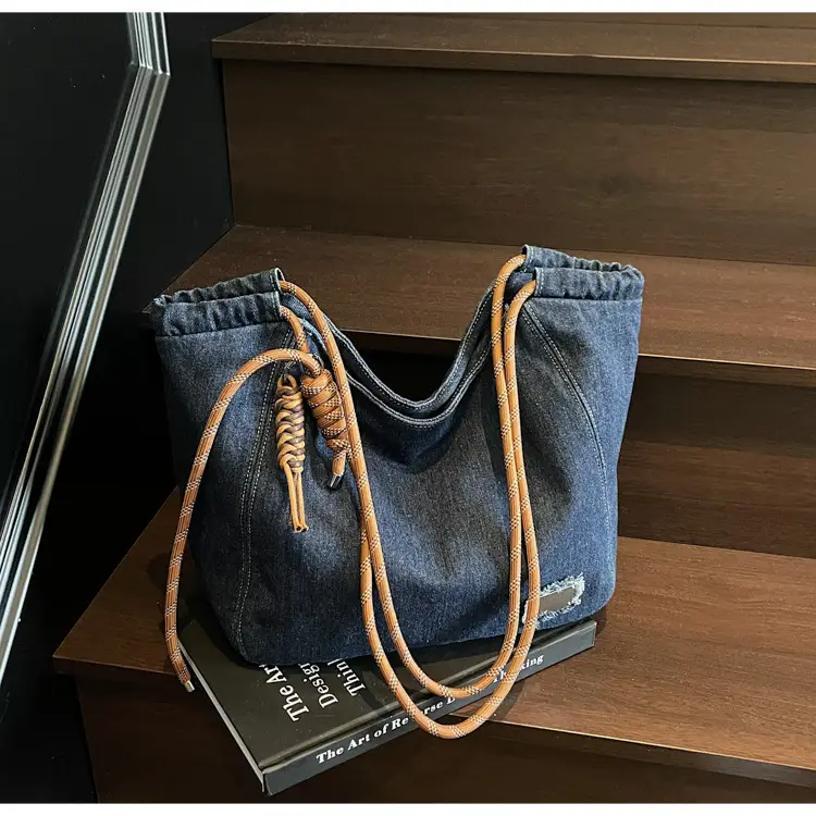 Women Denim Casual Shoulder Bag Large Capacity Lightweight — feature 27