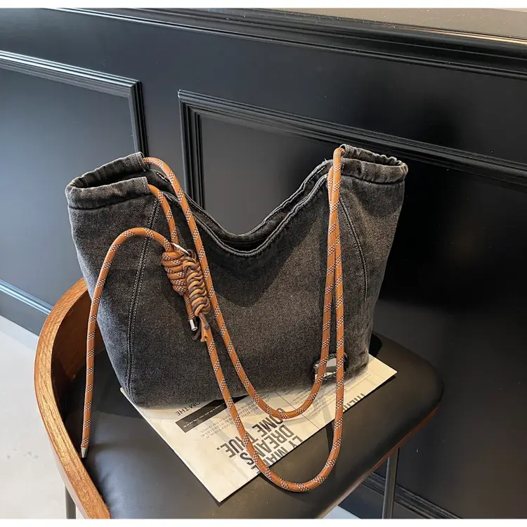 Women Denim Casual Shoulder Bag Large Capacity Lightweight — feature 29