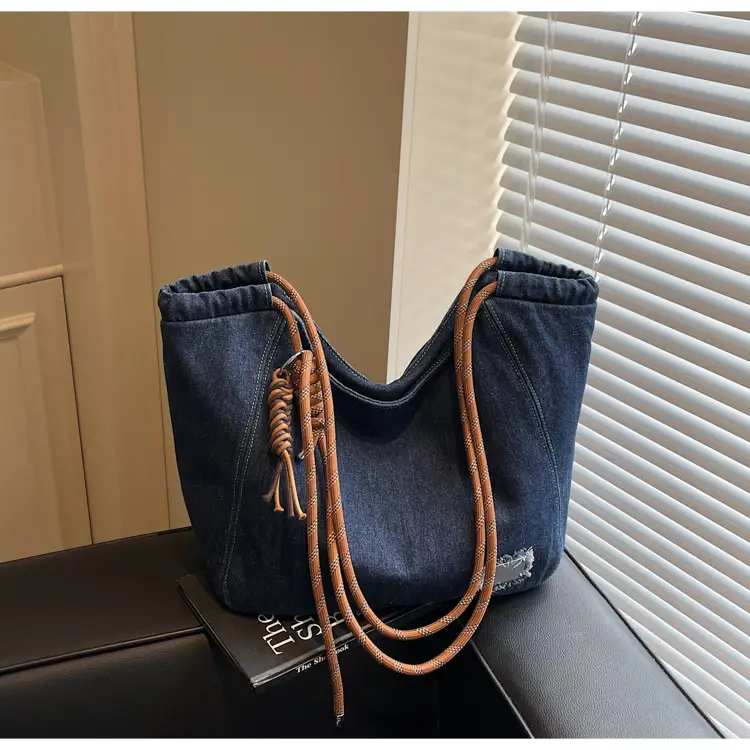 Women Denim Casual Shoulder Bag Large Capacity Lightweight — feature 30