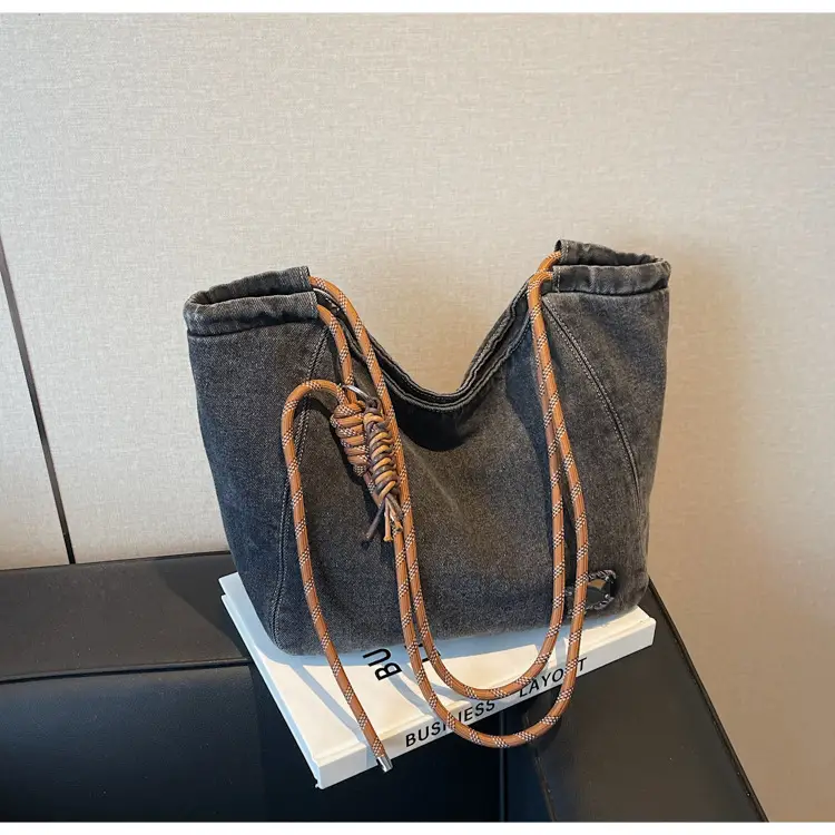 Women Denim Casual Shoulder Bag Large Capacity Lightweight — feature 32