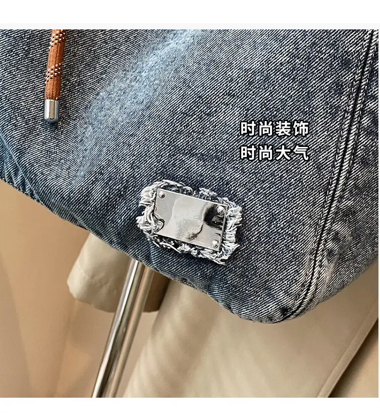 Women Denim Casual Shoulder Bag Large Capacity Lightweight — feature 8