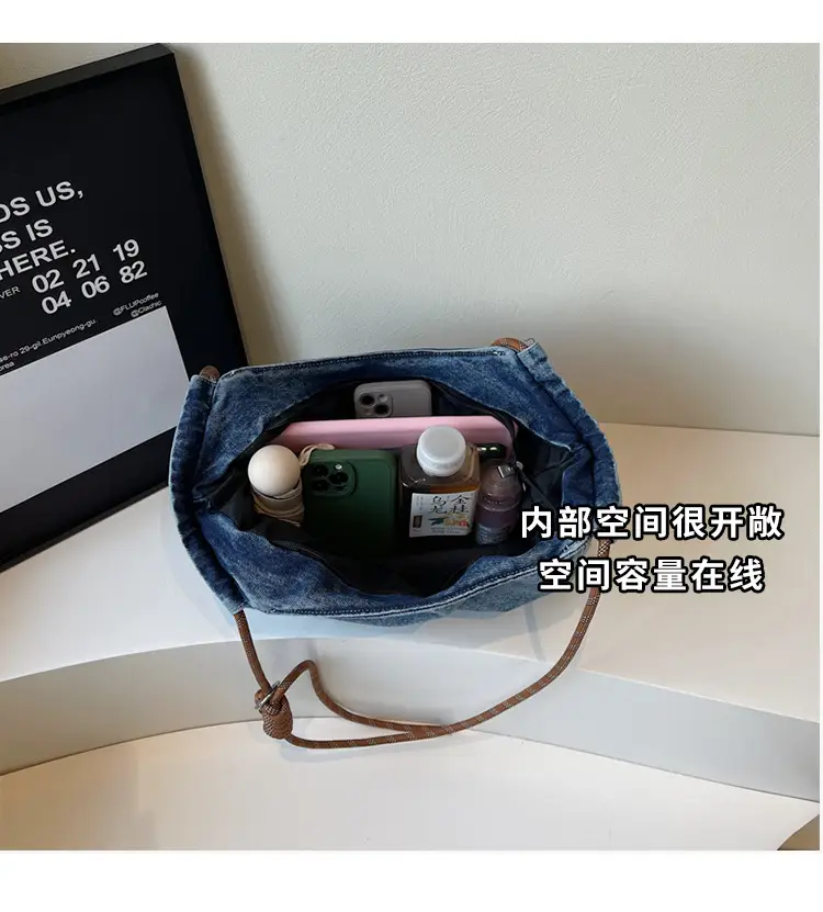 Women Denim Casual Shoulder Bag Large Capacity Lightweight — feature 9