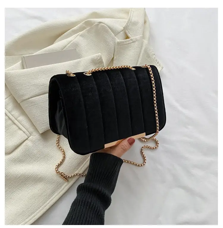 Velvet Square Bag for Women Red Chain Shoulder — feature 20