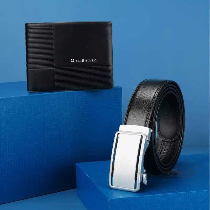 Men's Automatic Buckle Belt Wallet Gift Box