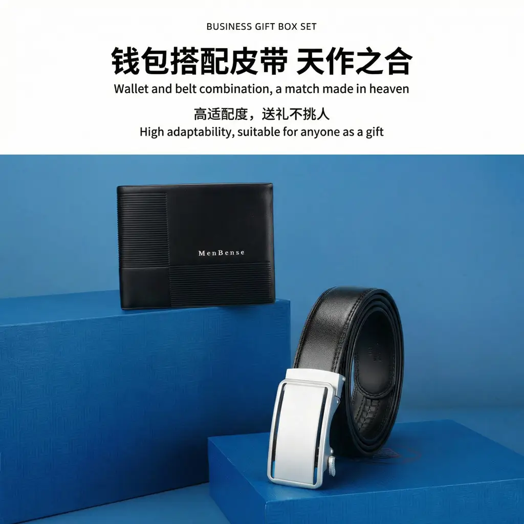 Men's Automatic Buckle Belt Wallet Gift Box — feature 3