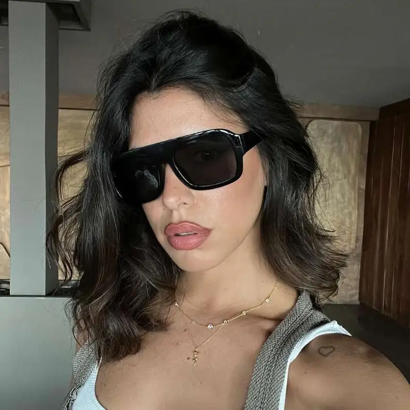 Women's Retro Aviator Sunglasses Green Lens