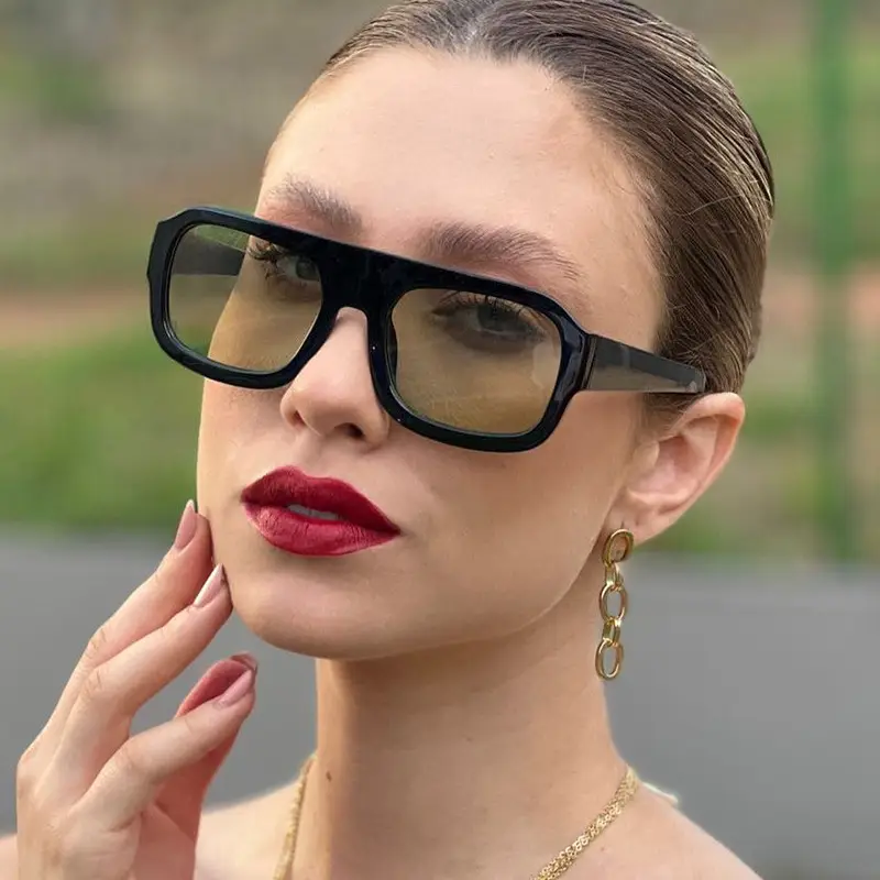 Women's Retro Aviator Sunglasses Green Lens — feature 6