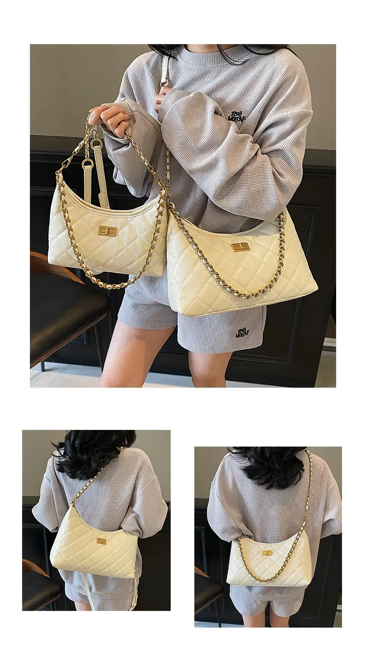 Vintage Rhombic Chain Tote Bag Women 2025 New Commute — feature 10
