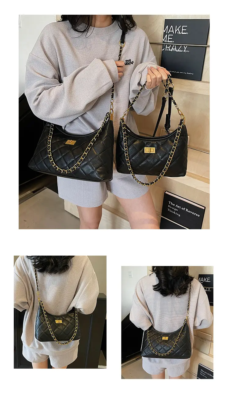 Vintage Rhombic Chain Tote Bag Women 2025 New Commute — feature 11