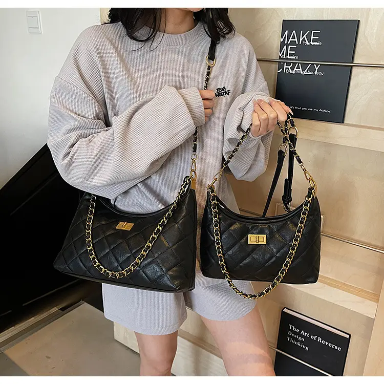 Vintage Rhombic Chain Tote Bag Women 2025 New Commute — feature 36