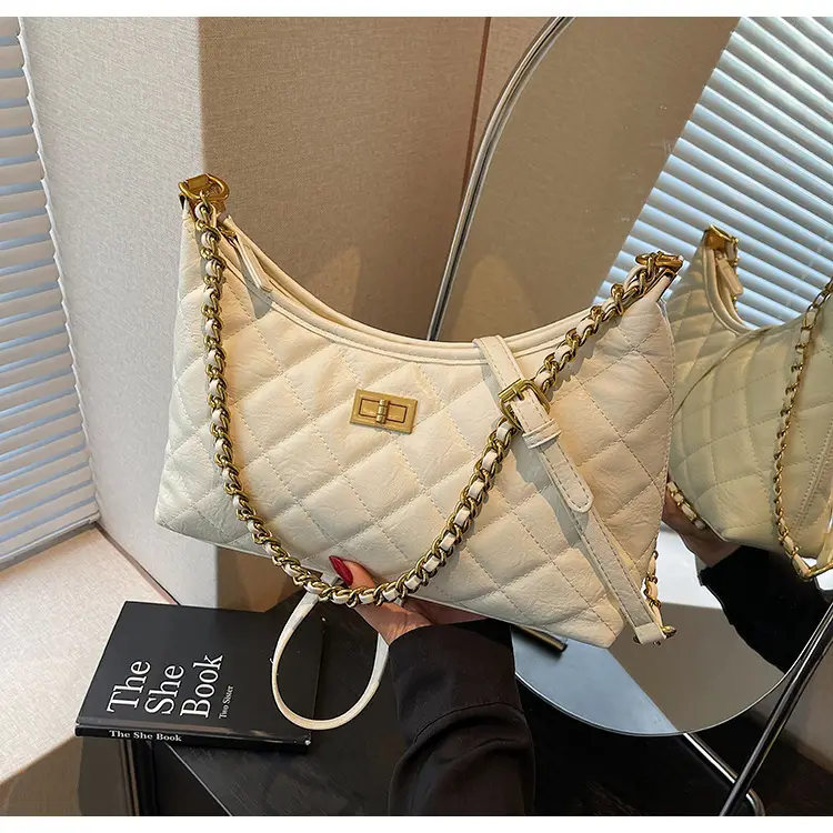 Vintage Rhombic Chain Tote Bag Women 2025 New Commute — feature 44
