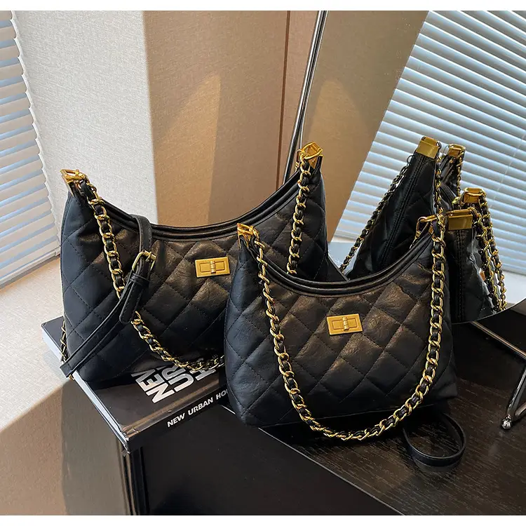 Vintage Rhombic Chain Tote Bag Women 2025 New Commute — feature 49