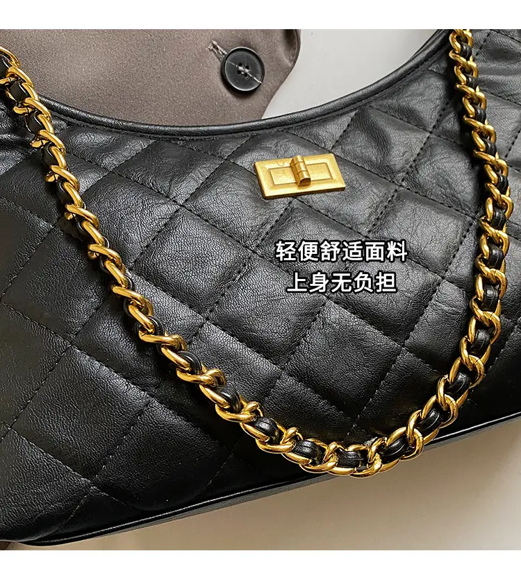 Vintage Rhombic Chain Tote Bag Women 2025 New Commute — feature 5