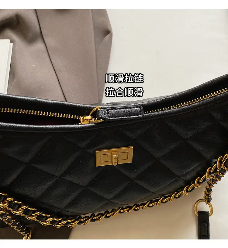 Vintage Rhombic Chain Tote Bag Women 2025 New Commute — feature 6