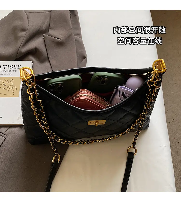 Vintage Rhombic Chain Tote Bag Women 2025 New Commute — feature 8