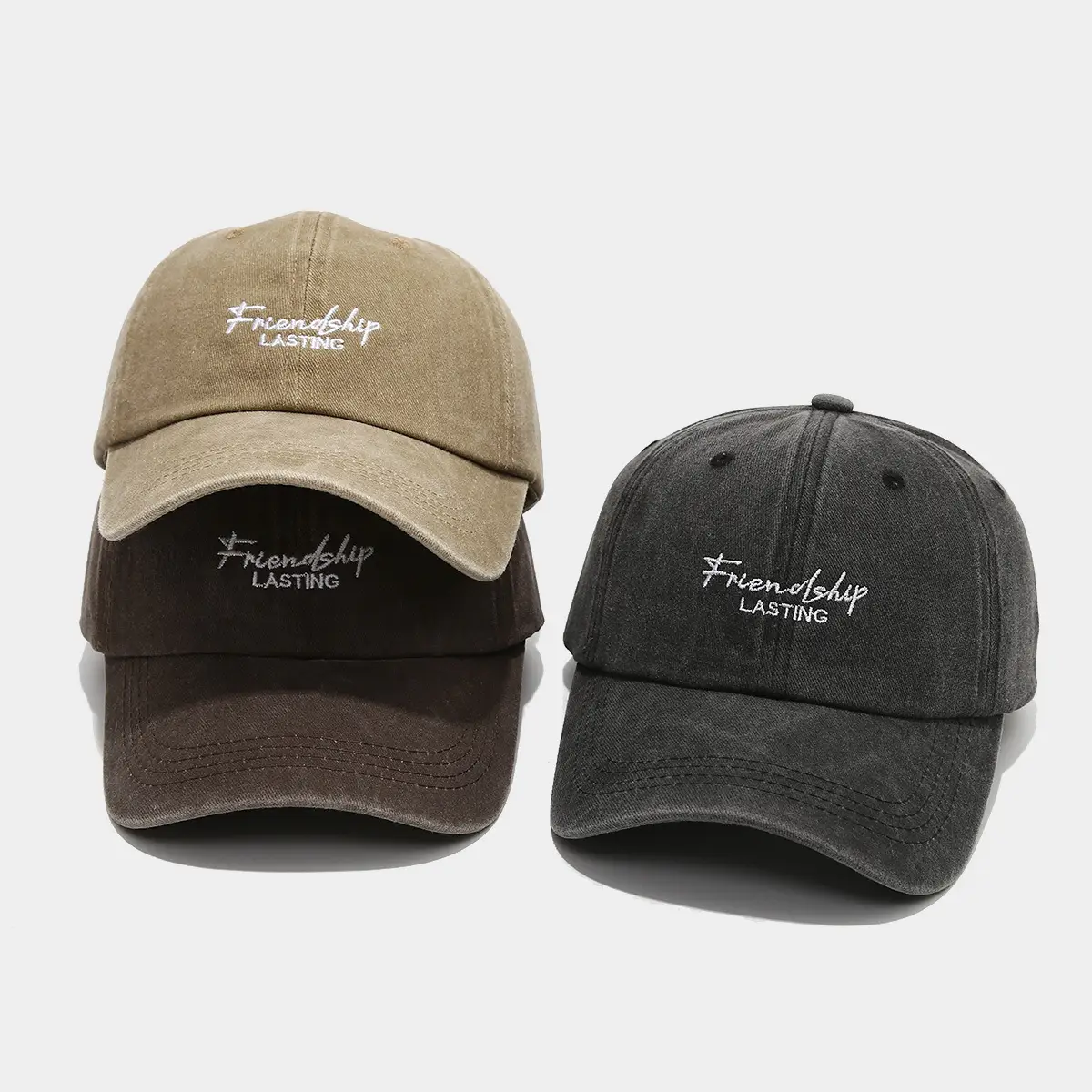 Gray Friendship Lasting Embroidered Cap for Women — feature 2