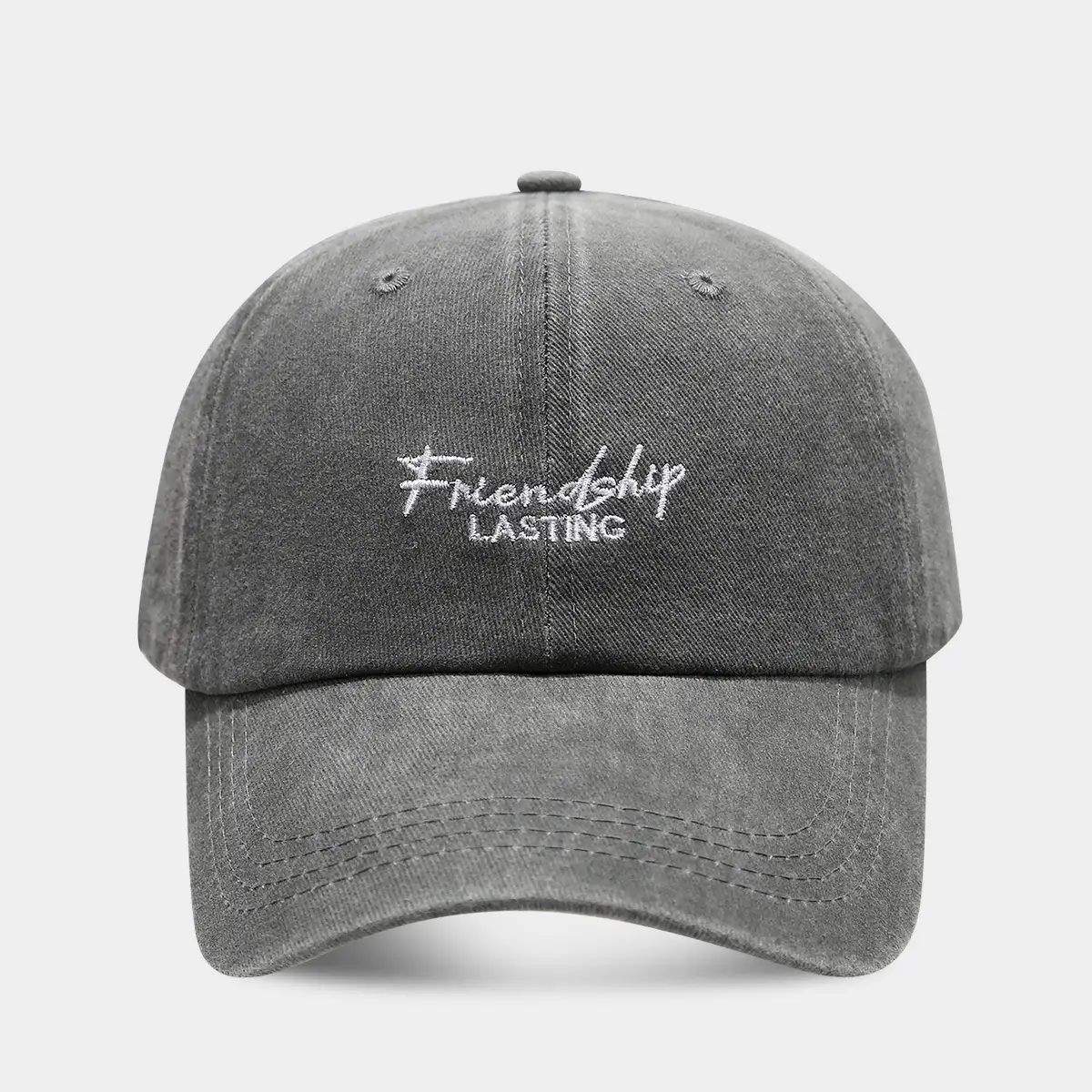 Gray Friendship Lasting Embroidered Cap for Women - Image 3