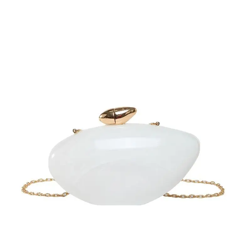 Oval Gold Acrylic Evening Bag for Women - Image 20