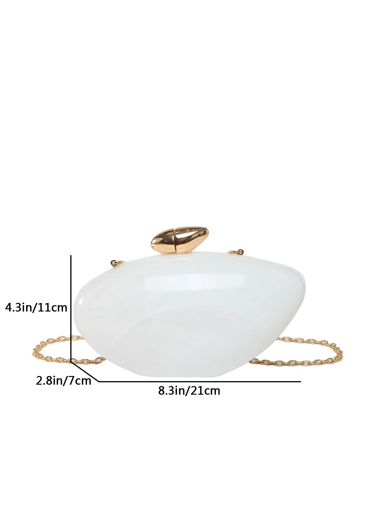 Oval Gold Acrylic Evening Bag for Women — feature 1